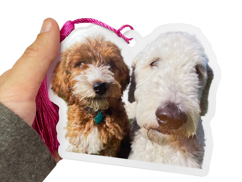 Custom Dog Cut Out Photo Bookmarks Personalized Pet Gift for Dog Lovers, Dog Owner Present, Pet Memorial Keepsake 2 Dogs