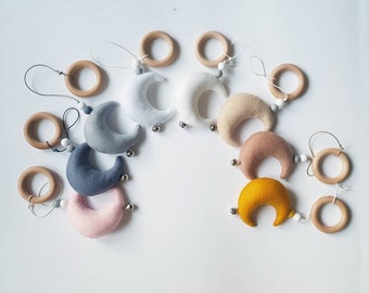 Felt MOON giocattoli da palestra per bambini, Peluche con sonaglio, giocattoli a sonagli da palestra, giocattoli morbidi di diversi colori per il centro di attività per bambini