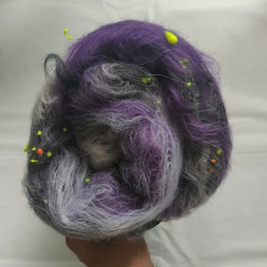 Art batt, Halloween, spinning, felting, wet felting, hand spun, fibre, neon, art yarn