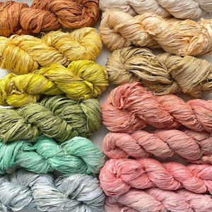 Recycled Sari Silk Ribbons - 100g Skein