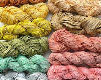 Recycled Sari Silk Ribbons - 100g Skein