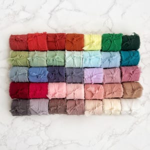 Chiffon Ribbon Frayed Edge - 27 Colours - Bouquet - Crafts - Gift Wrapping - Feathered
