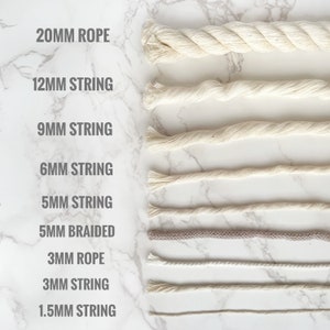 5mm Macramé String - Single Twist - 100% Cotton - Weaving - Fibre Arts