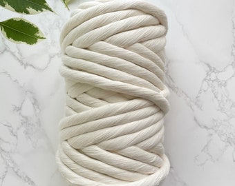 12mm Natural Pure Untreated Cotton Rope 3 Strand Twisted String Cord Twine Sash