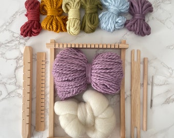 Weaving Loom Beginners Kit - Woven Wall Hanging Tutorial - Yarn Pack