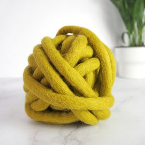 Corda di filato di lana infeltrita 100 g Grosso Tessitura Artigianato in fibra Chartreuse