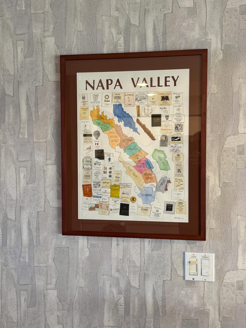 Napa Valley Wine Map Art Print - Etsy