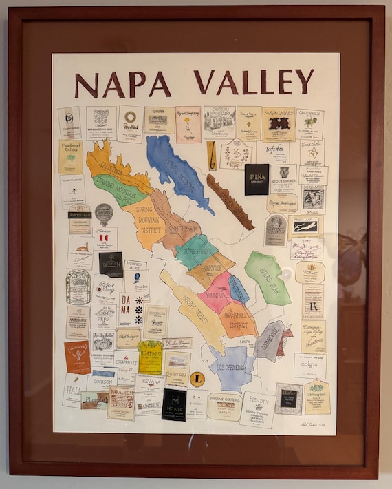 Napa Valley Wine Map Art Print - Etsy