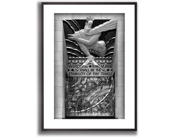 30 Rock, fotografia originale, poster di New York, New York, stampa di Manhattan, arte murale, download digitale in bianco e nero, arte stampabile, 33 x 50 pollici, bianco e nero