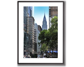 Chrysler Building, fotografia originale, poster con vista di New York, New York, stampa di Manhattan, arte murale, download digitale a colori, arte stampabile, opera d'arte,