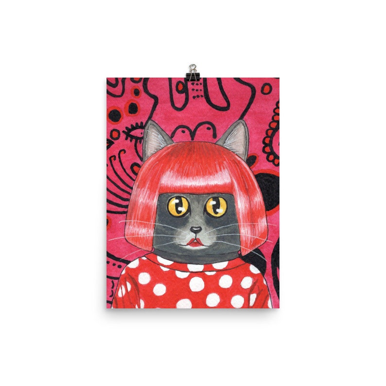 Cat Yayoi Kusama- Poster - Etsy