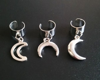 Triple Moon Crescent Ear cuff/Ear wrap /Hair Bead Bundle