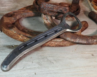Horseshoe Bottle Opener, Hand Forged Beer Opener, Rustic Gift for Cowboy, Gift for Husband, Father's Day Gift, Gift for Dad, Father-in-law