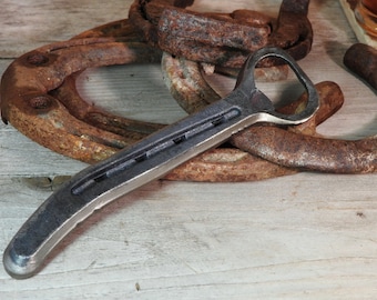 Horseshoe Bottle Opener, Hand Forged Beer Opener, Rustic Gift for Cowboy, Gift for Husband, Father&#39;s Day Gift, Gift for Dad, Father-in-law