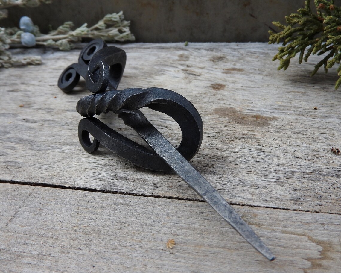 Hand Hairpin With Ram's Head Stick Metal Hair Etsy