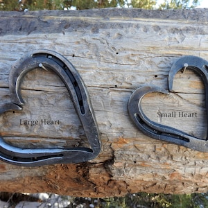 Hand Forged Large Rustic Horseshoe Heart, 4 1/2 inches by 4 1/2 inches, Valentine's Gift for Her, Gift for Wife, Rustic Wedding Gift image 6