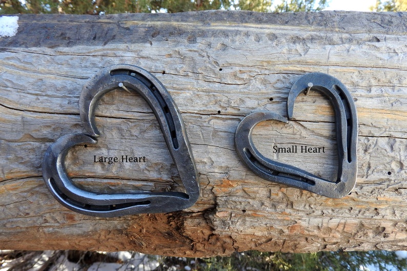 Hand Forged Large Rustic Horseshoe Heart, 4 1/2 inches by 4 1/2 inches, Valentine's Gift for Her, Gift for Wife, Rustic Wedding Gift image 6