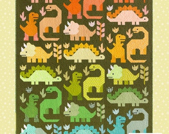 Dinosaurs - Elizabeth Hartman Quilt Pattern - PAPER PATTERN