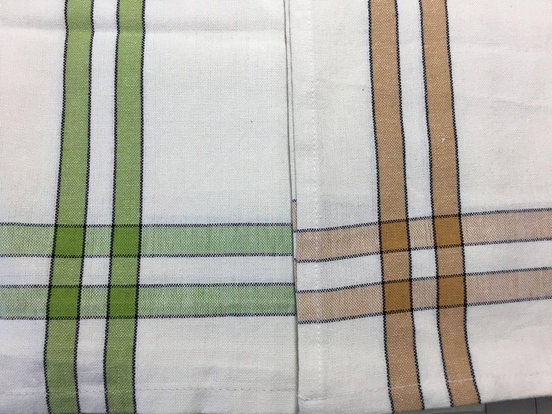 Kitchen Tea Towels Lime Green/cream or Pumpkin/cream With Etsy