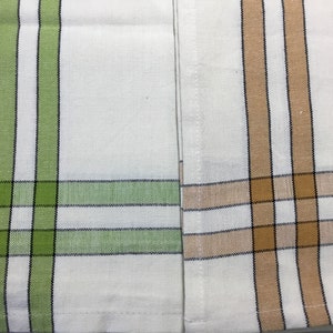 Kitchen Tea Towels Lime Green/Cream or Pumpkin/Cream with Strip 20&#39; X 28&quot; Cotton by Dunroven House