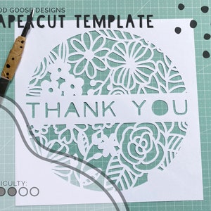 Obrigado design floral - modelo de corte de papel somente para uso pessoal | PDF, SVG e PNG