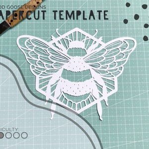 Bee - Papercutting template for personal use only | PDF, PNG & SVG