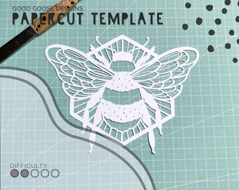 Bee - Papercutting template for personal use only | PDF, PNG & SVG
