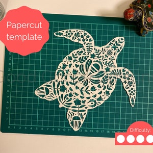 Folk art turtle | Papercutting template for personal use | PDF, SVG & PNG