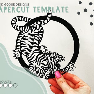 Roaring tiger -  Papercutting template for personal use only | PDF, PNG & SVG