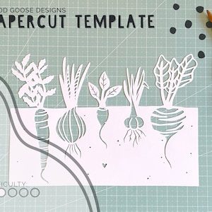 Grow your own vegetables art - Papercutting template for personal use only | PDF, PNG and SVG