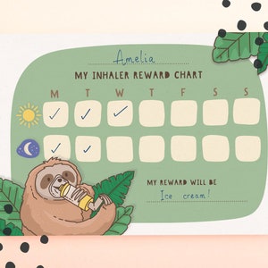 Printable Inhaler Reward Chart | Kids Instant Download Chart to ...