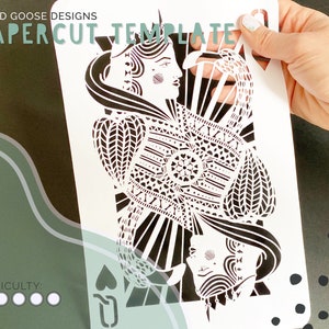 Queen of Hearts - Papercutting template for personal use only | PDF, SVG and PNG files