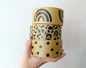 Set of 3 mixed patterned paper packing tape, eco friendly spotty, leopard, rainbow Kraft tape, self-adhesive paper decorative packaging tape