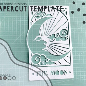 The Moon tarot card - Papercutting template for personal use only | PDF, PNG & SVG