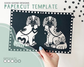 Staffordshire dog figurines -  Papercutting template for personal use only | Wally dogs | PDF, png & SVG