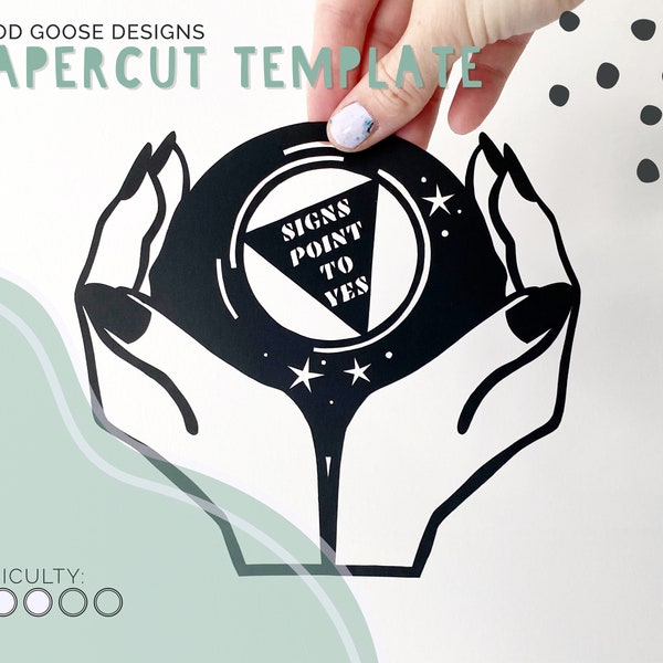 Magic 8-ball papercutting template | For personal use only | PDF, SVG & PNG