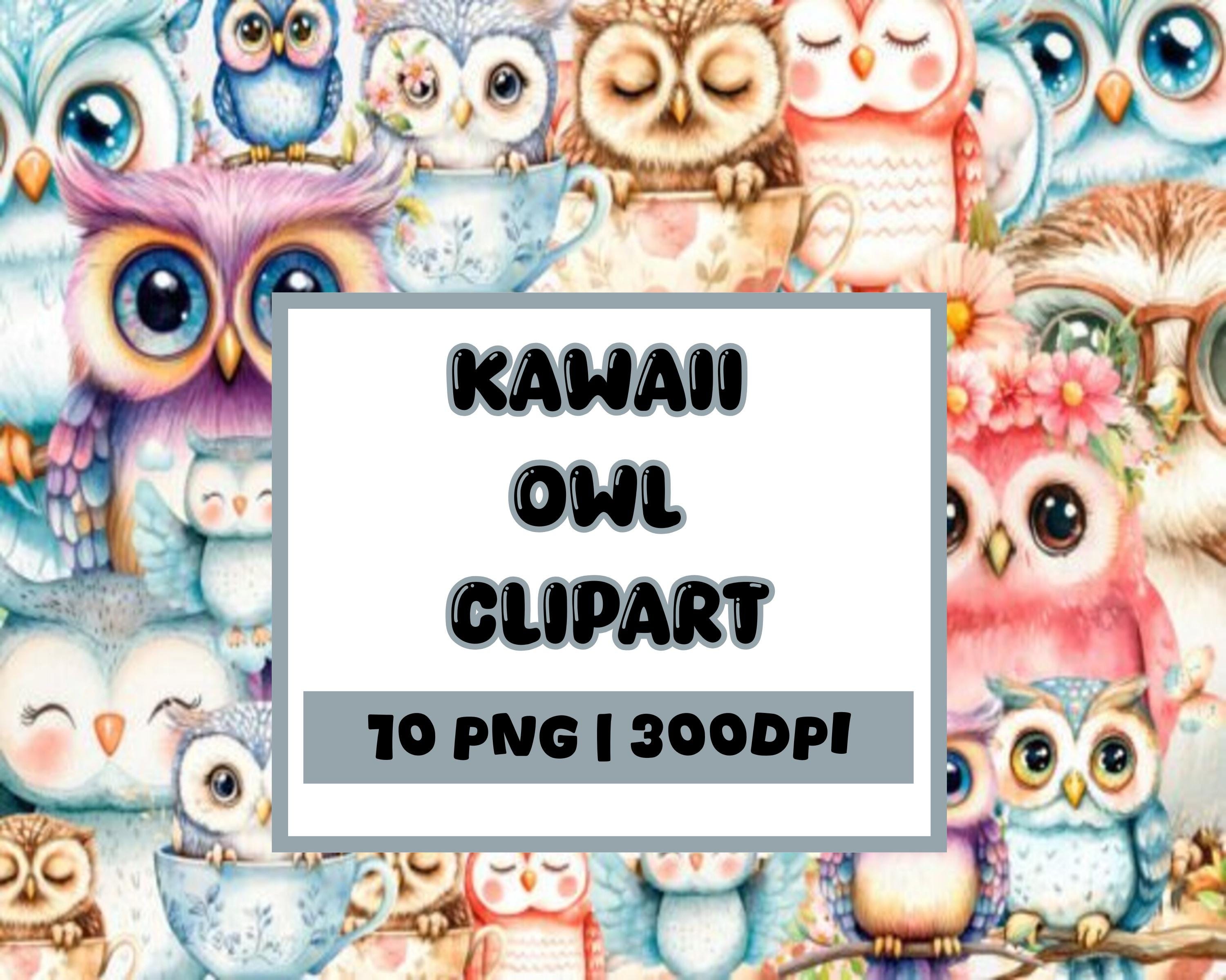 Kawaii Owl Clipart | Kawaii Clip Art Images | Kawaii Owl Clipart | 10 Premium-Quality PNG Files