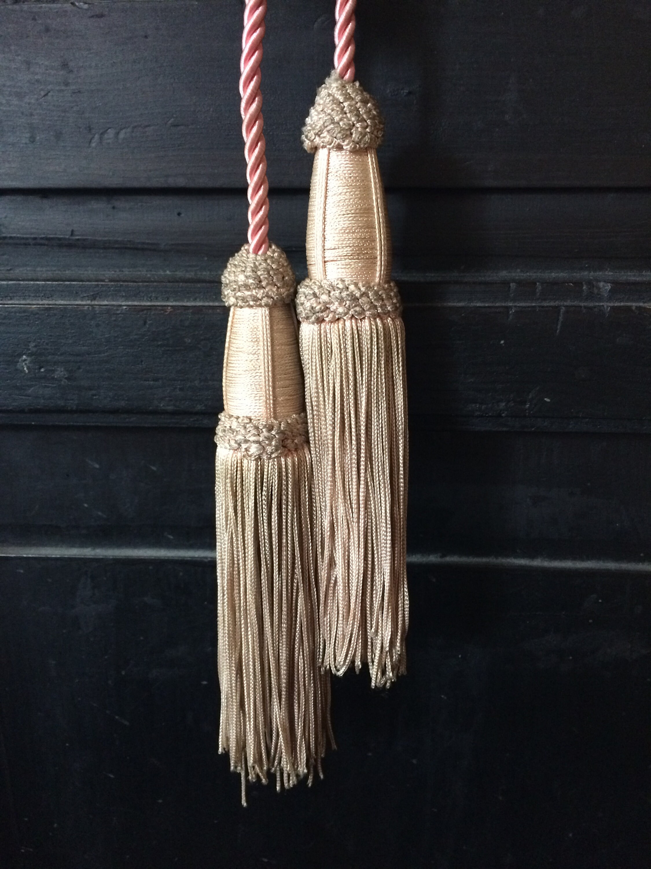Pink Tassel Tiebacks Vintage Français Passementerie