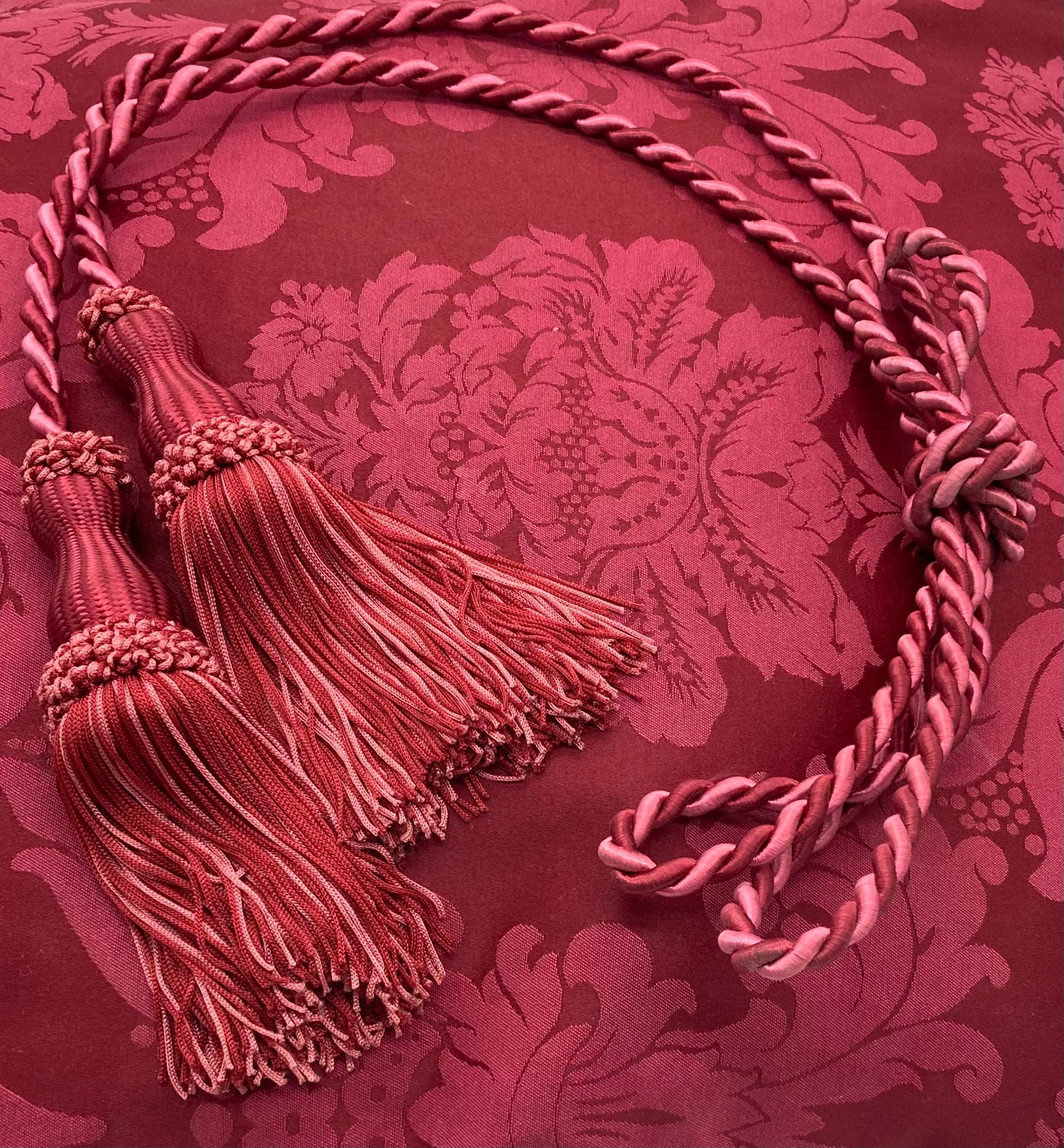 Red&pink Tiebacks Tassels Vintage Passementerie