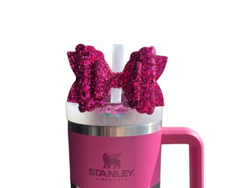 Tumbler Straw Topper-Pink/Black Bow – louie + co