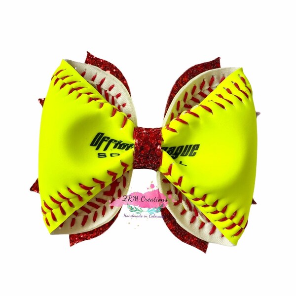 Softball Bows, Softball Hair Bows, Softball Headband for Girls, Softball Hair Clip, Softball Baby Headband, Softball Gifts for Girls, Bows