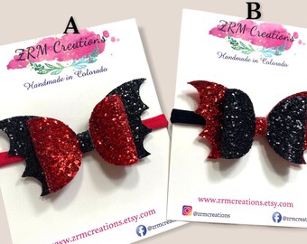 Halloween Hair Bows Toddler, Bat Hair Clip, Bat Hair Bow, Baby Halloween Headband, Halloween Hair Clips, Halloween Bows, Bat Headband Baby
