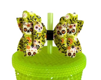 Halloween Straw Bow Topper, Bow Straw Topper, Bows for Starbucks Cups, Starbucks Straw Topper, Bow for Studded Lemongrass Tumbler GITD