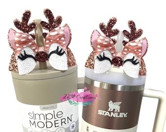 Stanley Christmas Deer Straw Topper, Stanley Cup Accessories, Starbucks Bow Straw Topper, Simple Modern Topper, Stanley Bow Straw Topper