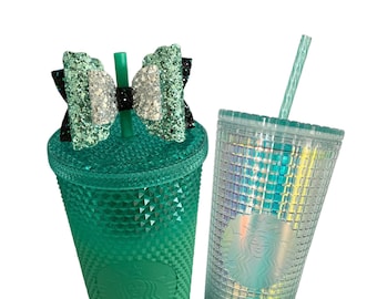 Green Bow Straw Topper, Straw Topper, Straw Bow Topper, Stanley Straw Topper, Bow for Green Ombré Grid Tumbler Cup, Bow Straw Topper, Bows