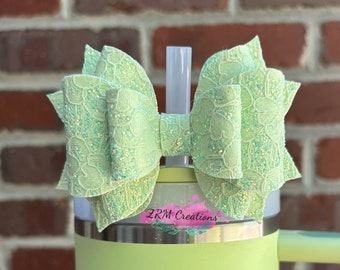 Mint Green Bow Straw Topper, Stanley Matcha Cream Bow Topper, Simple Modern Bow Topper, Stanley Citron Bow, Bows for Tumblers, Bow for Cups