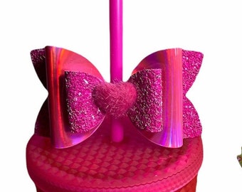 Pink Bow Straws, Straw Bows, Straw Bow Topper for Studded Starbucks Tumbler, Straw Bow Starbucks Barbie Cup, Bows for Starbucks Studded Cup