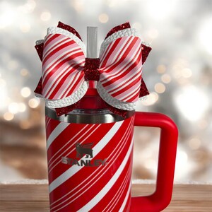 Stanley Christmas Candy Cane Twist, Strawberry Twist Bow Straw Topper, Stanley Accessories, Mistletoe Twist Bow, Simple Modern Accessories