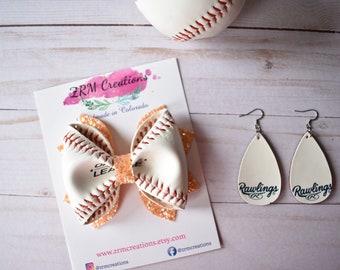 Orange Baseball Bow, Baseball Hair Bow, Baseball Headband, Baseball Headband for Baby, Baseball Hair Clip, Baseball Mom Gifts