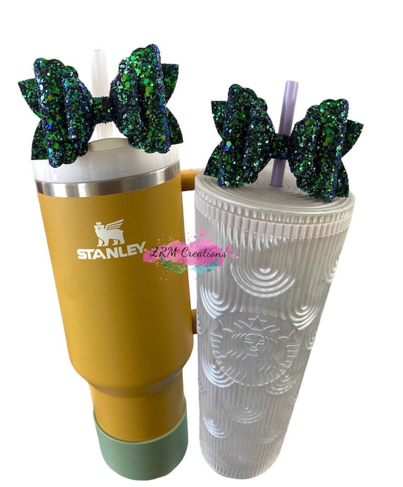 Hunter Green Straw Bow Topper, Straw Topper Stanley Cup, Starbucks Straw  Topper, Simple Modern Straw Topper, Bows for Tumblers, Bow for Cups 